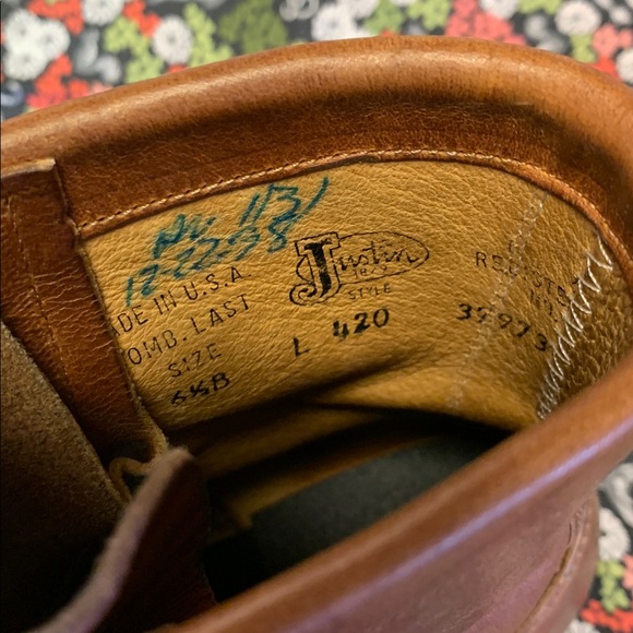 Vintage Justin Brown Leather Kiltie Lace Up Boots - Women’s size 6.5 - Picture 10 of 11